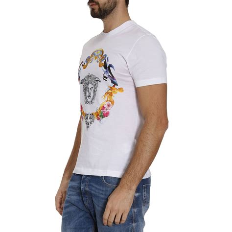 versace men t-shirt white neck detail